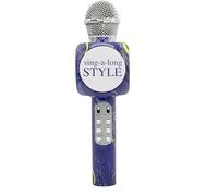 Wireless Express - Micrófono de karaoke Bluetooth Sing-Along Bling y altavoz estéreo Bluetooth todo en uno (remolino morado)