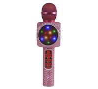 Wireless Express - Micrófono de karaoke Bluetooth Sing-Along Bling y altavoz estéreo Bluetooth todo en uno (rosa brillante)