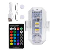 Wireless Flashing Lights, Motorcycle RGB Light, LED Anti-Colision Remote for Car Warning Signal Lights, Impermeable Truck Light, ABS + Battery, 1,3 x 3,9 x 1,1 cm