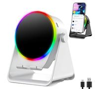 Wireless Induction Speaker, 4-in-1 360° Rotating Bluetooth Speaker Stand, Anti-Slip Base HD Surround Sound, Adjustable Holder for Men Women(White)