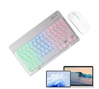 Wireless Keyboard and Mouse Combo with Rainbow Backlit - 7 Colors Key Board with 2 Light Mode | Electronic Accessories | Computer Keyboards for Tablet Laptop PC Cell Phones Notebooks