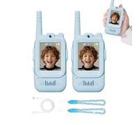 Wireless Kids Intercom - 4.84 Inches Toy Walkie Talkies | Video Screen Radio - Long-Tail ABS Portable Communication Toy with Fun Voice Effects For Outdoor Games Camping Garden Birthday and Role Play