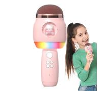 Wireless Kids Microphone, Cartoon Karaoke Mic, 7.6x3.15x3.15 Inches LED Light Up Singing Toy, Portable Speaker, Fun Music Gift, Interactive Microphone for Boys and Girls