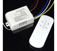Wireless Lamp Switch 2 Way RF Remote 220V AC ABS(3 Way) | Single channel control, 30m range, easy install, no wall obstruction, fits droplight and fluorescent lamps