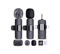 Wireless Lavalier Microphone - Universal - 4-in-1 - Noise Cancelling - USB-C - Compatible with iPhone/Android