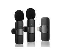 Wireless lavalier microphones for iPhone and iPad, plug-and-play microphone, automatic connection and intelligent noise cancellation
