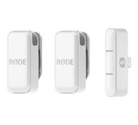 RØDE Wireless Micro - Micrófono inalámbrico Compacto, Dos micrófonos con Estuche de Carga para la creación de Contenido en Smartphone - Lightning, Blanco