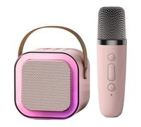 Wireless Microphone Karaoke, Portable Karaoke Set, Lightweight Karaoke for Kids, Travel Karaoke Machine, 5w Karaoke Speaker, 8.6x8.6x6 cm White, Pink for Home, Outdoors, ABS Material