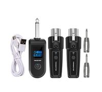 Wireless Microphone Transmitter Receiver, 10-Channel Rechargeable Audio Adapter, High-Fidelity Signal Transmission for Audio Mixer, Electric Guitar, and Bass