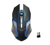 Wireless Mouse - Large ≥120mm, Rechargeable PC Mouse, RGB LED Light | Ergonomic Computer Mouses with 6 Buttons, 1600DPI, USB Connection, Silent, Laptop and Desktop Use