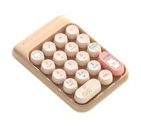 Wireless Number Pad - 18 Keys Cute External Numpad, 2.4G USB Receiver, Ergonomic Quiet Data Entry Keypad, 1 Piece, Vintage Round Keycaps For Financial Accounting, Office Work, PC, Laptop, Study
