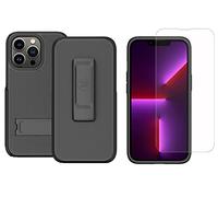 Wireless ProTech Funda compatible con Apple iPhone 13 PRO (tamaño de pantalla de 6.1 pulgadas solamente). Funda híbrida de doble capa y funda con clip para cinturón Combo incluye protector de pantalla