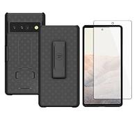 Wireless ProTech Funda compatible con el teléfono Google Pixel 6 (solo tamaño de pantalla de 6.4 pulgadas), funda delgada con soporte y clip para cinturón, incluye protector de pantalla