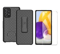 Wireless ProTech Funda compatible con Samsung Galaxy A72 5G. Funda Slim Line con soporte y clip para cinturón, incluye protector de pantalla