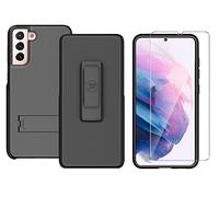 Wireless ProTech Funda compatible con Samsung Galaxy S21+ (Plus) 5G (tamaño de pantalla de 6.7 pulgadas) Funda híbrida de doble capa y funda con clip para cinturón, incluye protector de pantalla