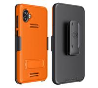 Wireless ProTech Funda compatible con Samsung Galaxy XCover6 Pro (SM-G736), carcasa y clip para cinturón con soporte y protector de pantalla (naranja)