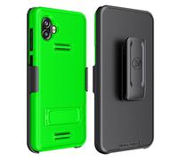 Wireless ProTech Funda compatible con Samsung Galaxy XCover6 Pro (SM-G736), funda y funda de clip para cinturón con soporte y protector de pantalla (verde lima)