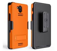 Wireless ProTech Funda compatible con Sonim XP10 (XP9900), carcasa y clip para cinturón con soporte y protector de pantalla (naranja)