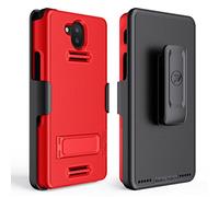 Wireless ProTech Funda compatible con Sonim XP10 (XP9900), funda y clip para cinturón con soporte y protector de pantalla (rojo)