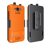 Wireless ProTech Funda compatible con Sonim XP5PLUS (XP5900), funda protectora y clip para cinturón con soporte y protector de pantalla (naranja)