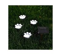 Wireless Set of 4 Solar Dog Print Lights Garden Statue Lantern LED Path Light Outdoor Animal Pet Lamp White Light