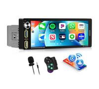 [Wireless] SIXWIN 1 DIN Bluetooth Radio Coche con Wireless CarPlay & Android Auto & Mirror Link,6,9 Pulgadas Pantalla Táctil Estéreo Coche Manos Libres FM con Carga rápida,Bluetooth 5.0/FM/USB/Tipo-C