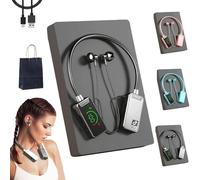 Wireless Sound Card Live Streaming Earphones, Wireless Sound Card Live Broadcasting and Audio Editing Earphones, Waterproof Wireless Neckband Bluetooth Headphones with Display, for Singing (Black)