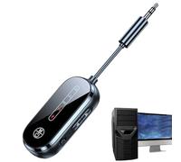Wireless Transmitter, Car Adapter, 5.12x1.14x0.51in Digital Display, Audio Receiver, Signal Sender, Music Connector for Plane, Trucks, Teen, Tablets, Computers, Travel, Headphones