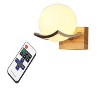 Wireless Wall Sconce Operated Globe Shade with Remote Control, No Wiring,Dimmable Wall Lamp Yellow Night Light for Bedroom Living Room Farmhouse Candles Hallway