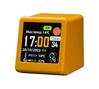 Wireless Weather Clock, Forecast LCD Temperature Display, 2.36x1.97 Inches Digital Weather Station for Home and Office, High-Precision Indoor Monitor for Bedroom Living Room and Kitchen