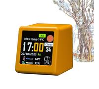 Wireless Weather Clock, Lcd Temperature Display, 2.36x1.97 Inches Digital Weather Station for Home with Humidity Monitor, Atomic Precision Timekeeper, Modern Backlit Console for Indoor Bedroom Bedside