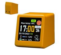 Wireless Weather Clock Station - LCD Temperature Forecast Display, 3.94 Inches Digital Time with Smart Sensor Design, Modern Device, Monitoring Tool, Climate Tracking System for Home Living Room