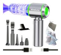 Wirelume Aspirador de Mano para Coche inalámbrica Potente 22000 Pa succión ciclónica Fuerte Motor sin escobillas portátil Recargable Ligera para Pelo de Mascotas, vehículo, hogar, Oficina Plata