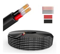 Wirelume Cable 18AWG 2×0,75mm² eléctrico de calibre 18 Cable de extensión de 2 conductores de cable de cobre sin oxígeno trenzado de PVC Cable de cobre estañado de bajo voltaje de 30 pies/9.14 m