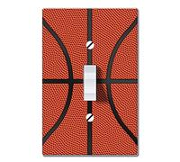 WIRESTER Placa de interruptor de luz de palanca de una sola pandilla/cubierta de placa de pared para jugador de fanáticos de los deportes, patrón de baloncesto