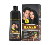 wiroouia Champú De Tinte Para Cabello Negro,Cobertura Hidratante para Canas - 500ml Champú Anti-Canas Perfumado Para Mujeres y Hombres Cabello Rizado Fino Grueso Barba Cuidado Diario Salón En Casa