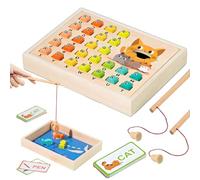 wiroouia Juguetes de Pesca magnética, Juego de Pesca magnética de Madera,Caja de ortografía de Palabras de Aprendizaje de Madera educativa de Aprendizaje de Madera | Habilidades cognitivas, Juego de