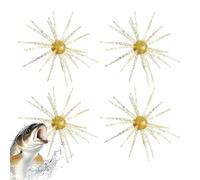 wiroouia Señuelo para Pesca con Dados Peludos - Pack de 4 Piezas con Estrellas Reflectantes realistas | Señuelos de Criaturas Marinas para Agua Salada,para Hombres Pescadores y papá Aire Libre Agua
