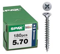 Wirox 8000000288173 - Tornillo universal (5,0 x 70 mm, 180 unidades, cabeza avellanada, cabeza avellanada, Z2, 4CUT, WIROX)