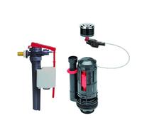 Wirquin 10724825 FLEXIFLOW - Juego de doble caza (3/6 L, con cable y grifo flotador lateral JOLLYFILL, compatible con tanques estándar
