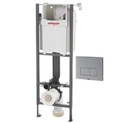 Wirquin pro - Cisterna empotrada con pulsador design aluminio para WC, 0,98-1,17 m Ref.55950018