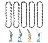 WIRSHO 5 mini cadenas de motosierra de 6 pulgadas para barra guía de 15 cm, 37 eslabones de transmisión, LP de 1/4 pulgadas, calibre de 0.04 pulgadas (1.1 mm), cuchillas de repuesto para motosierras