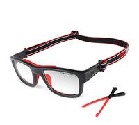 WIRUN Gafas deportivas, gafas protectoras de seguridad antivaho para hombres, mujeres y jóvenes, para baloncesto, fútbol americano (negro y rojo)