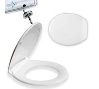 WISA Asiento de inodoro Antares S universal con cierre suave, cierre rápido y fijación Topfix, apto para inodoros de pared, de pie y de pared, termoestable