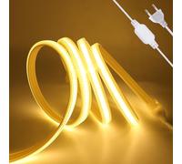 Wisada 0,5m blanco cálido 3000K tira de luces LED COB recortable, AC220V, flexible e impermeable, diseño DIY, para dormitorios, salones, salas de juegos, cocinas, fiestas y decoración de tiendas