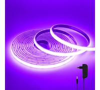 Wisada 12V COB LED Tira de Neón [3m,Violeta]，288 LEDs/m Tira LED FCOB Cortable CRI85+，IP68 Impermeable Flexible，Hogar/tienda de iluminación decorativa