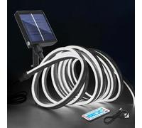 Wisada 12V Solar Cob Tira de led con Controlador de panel solar, SMD 2835 120 Leds/m Neón Tira de Luz, Solar Flexible IP67 Impermeable Tira de Luz de Neón de Silicona para Decoración Exterior