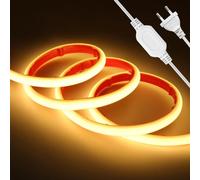 Wisada 220V COB LED Neón Tira [17m,Blanco Cálido 3000-3500K]，288 LEDs/m Tira LED FCOB Cortable CRI85+，IP65 estanco flexible，Hogar/Tienda de iluminación decorativa
