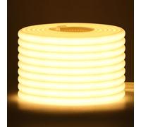 Wisada 220V COB LED tira de neón，10m blanco cálido 3000K，Recortable, impermeable y flexible，Diseño DIY，Ideal para decorar dormitorios, salones, salas de juegos, cocinas y tiendas