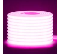 Wisada 220V COB LED tira de neón，11m rosa，Tira de LED FCOB flexible, impermeable y recortable，Diseño DIY，Ideal para decorar dormitorios, salones, salas de juegos, cocinas y tiendas